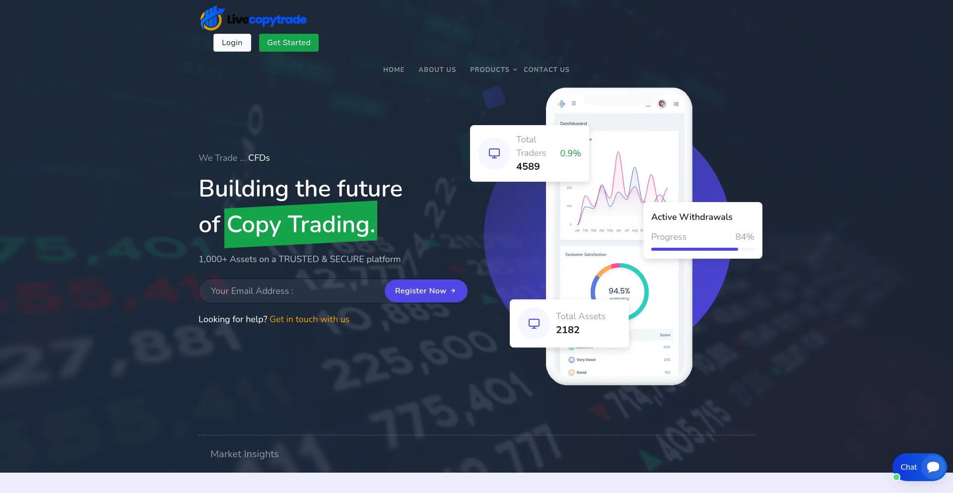 Website screenshot of Livecopytrades.org