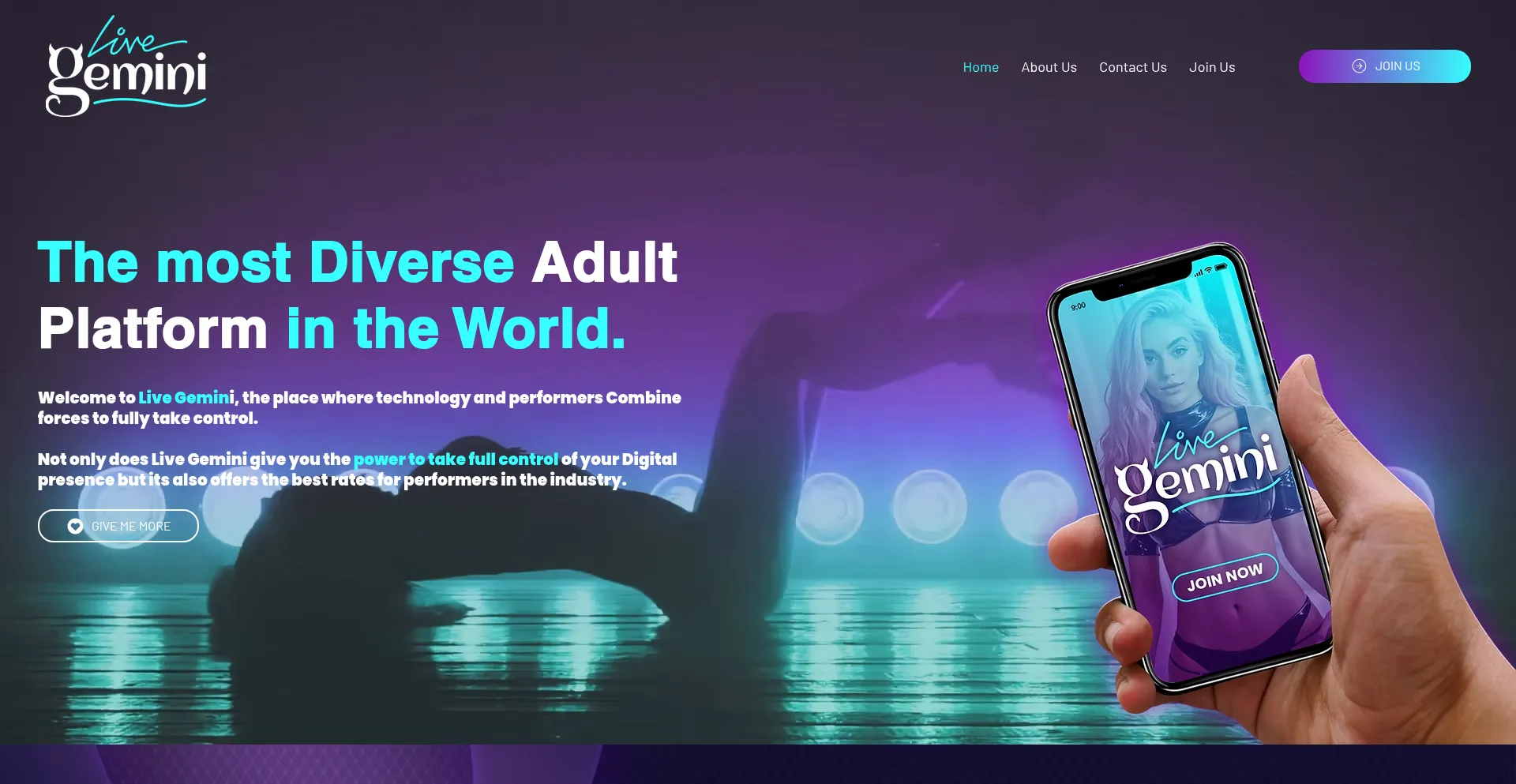 Website screenshot of Livegemini.co.uk