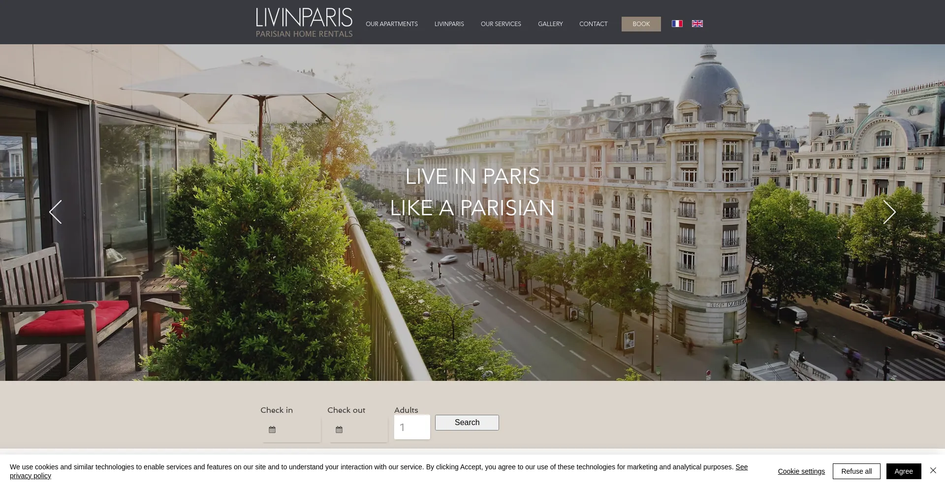 Website screenshot of Livinparis.com