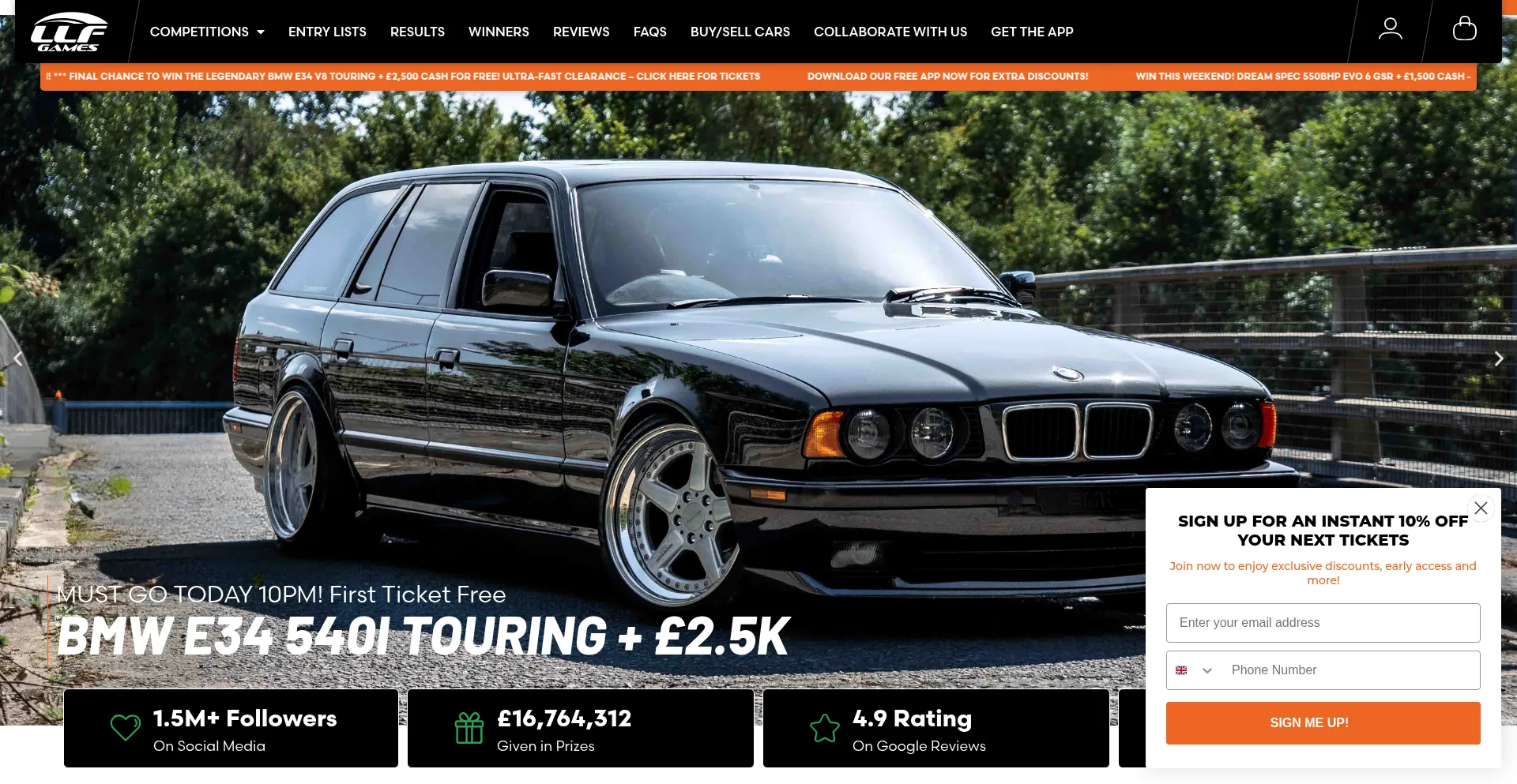 Website screenshot of Llfgames.com