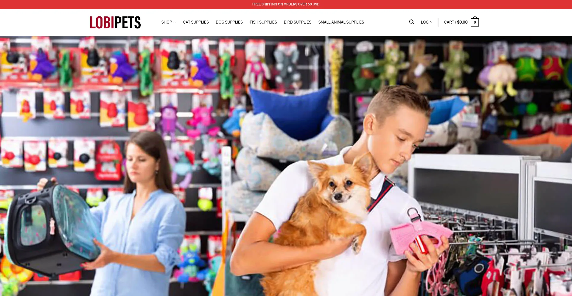 Website screenshot of Lobipets.com