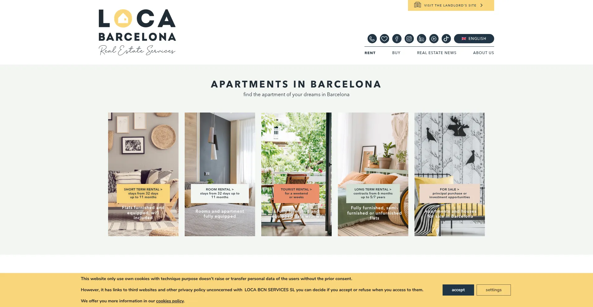 Website screenshot of Locabarcelona.com