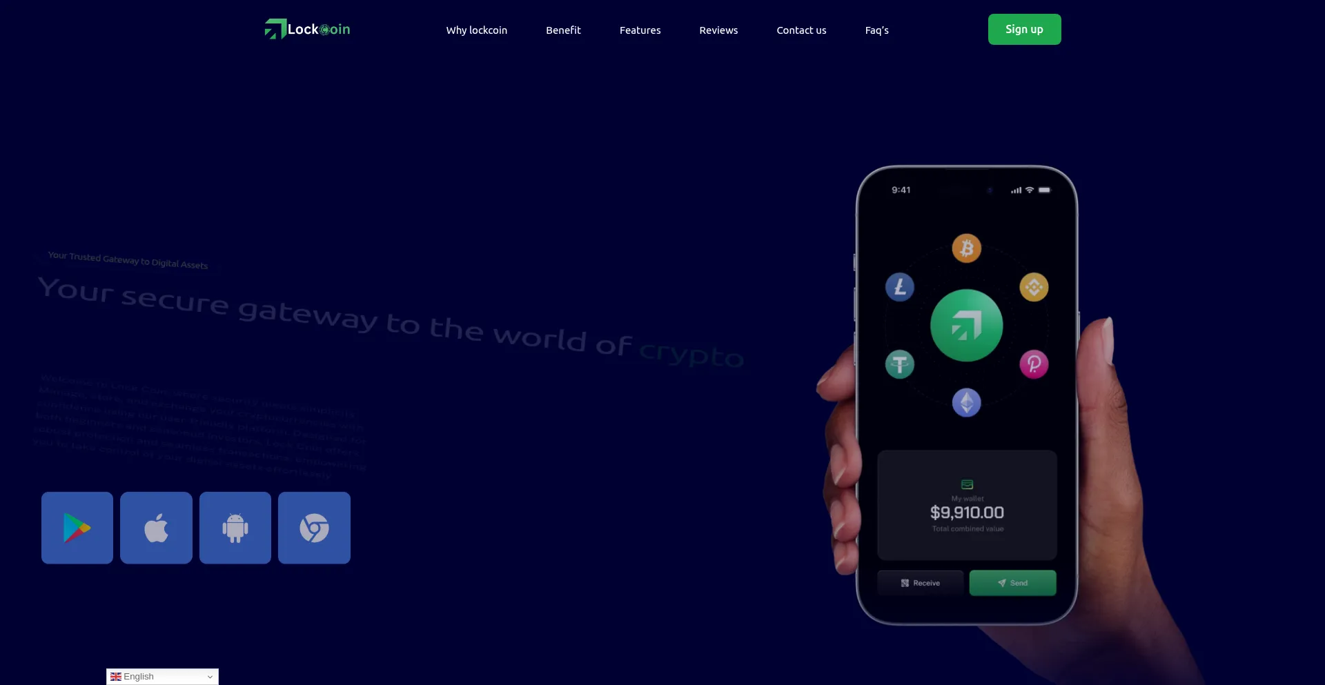 Website screenshot of Lockcoin.net