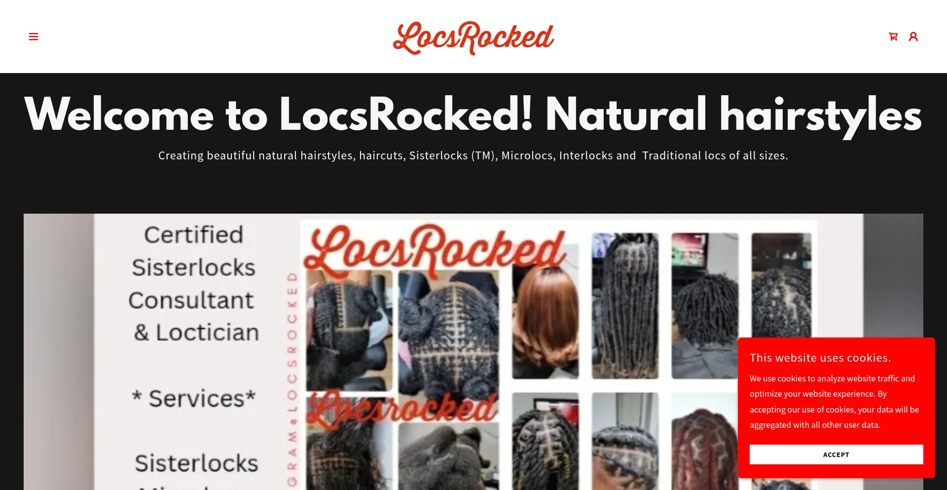 Website screenshot of Locsrocked.com
