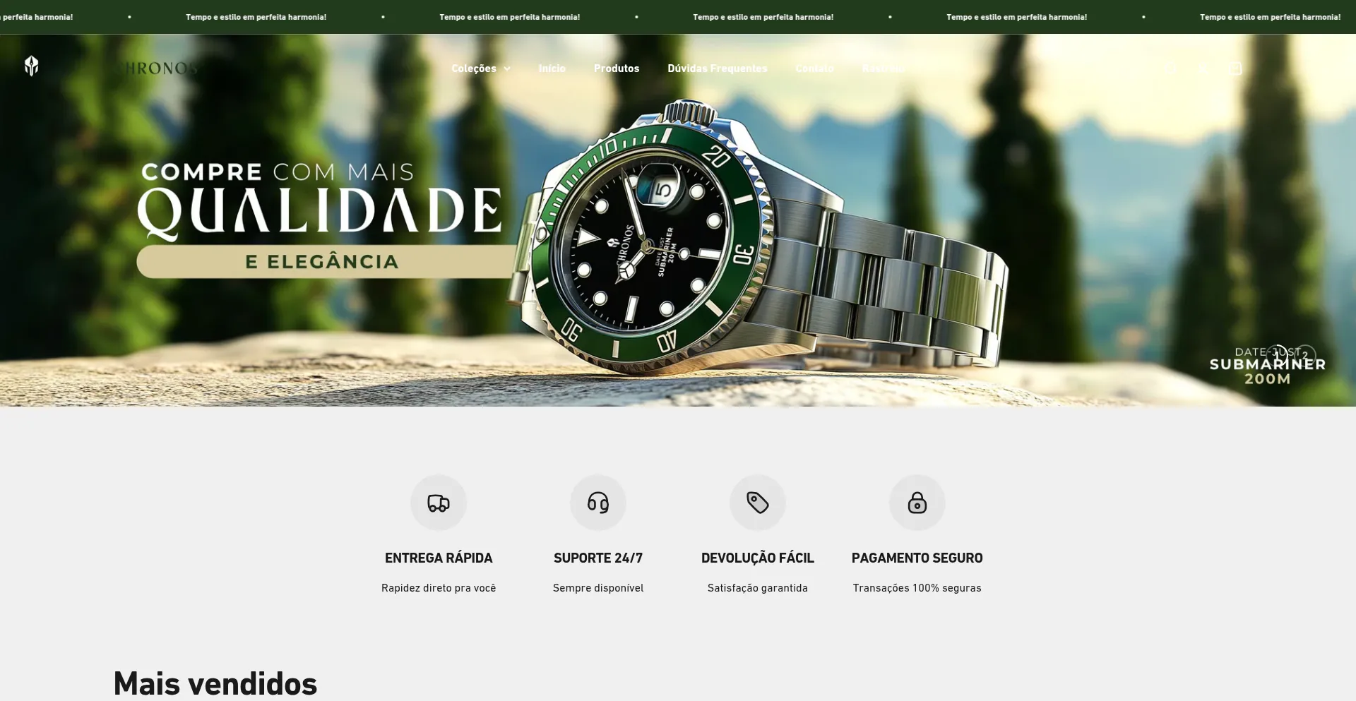 Website screenshot of Lojachronos.com