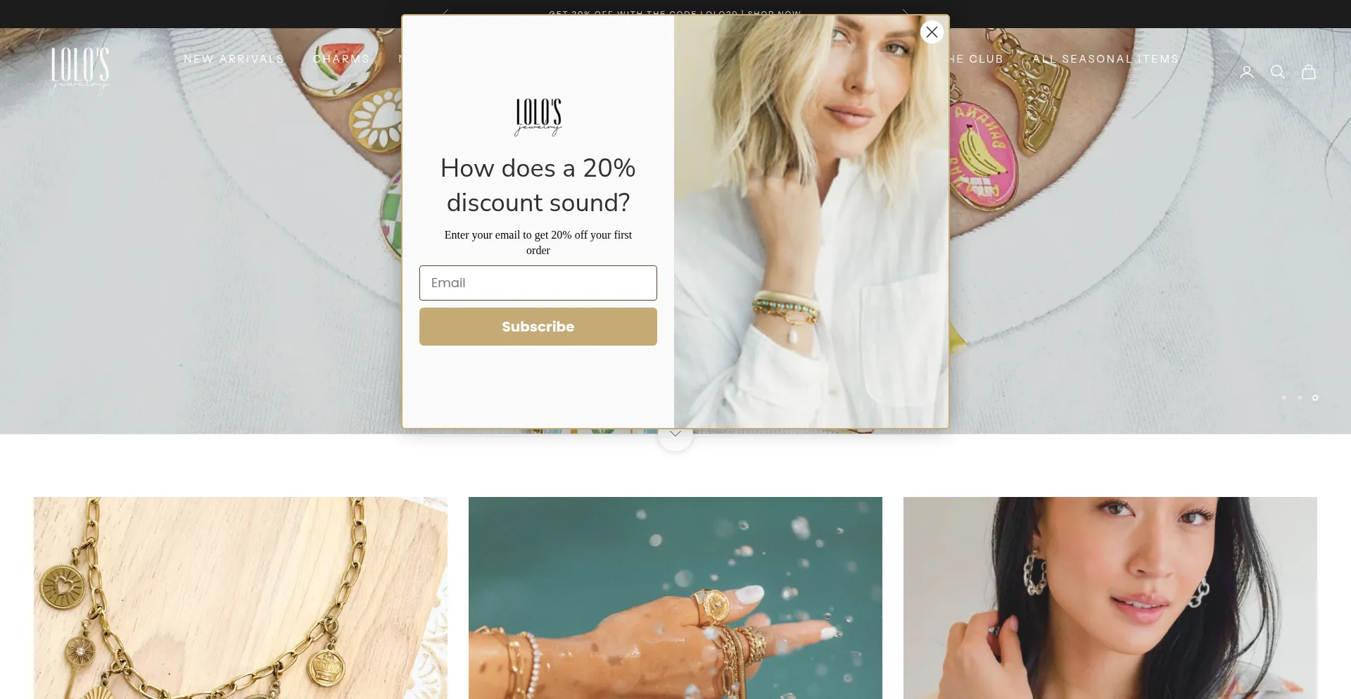 Website screenshot of Lolojewelry.com
