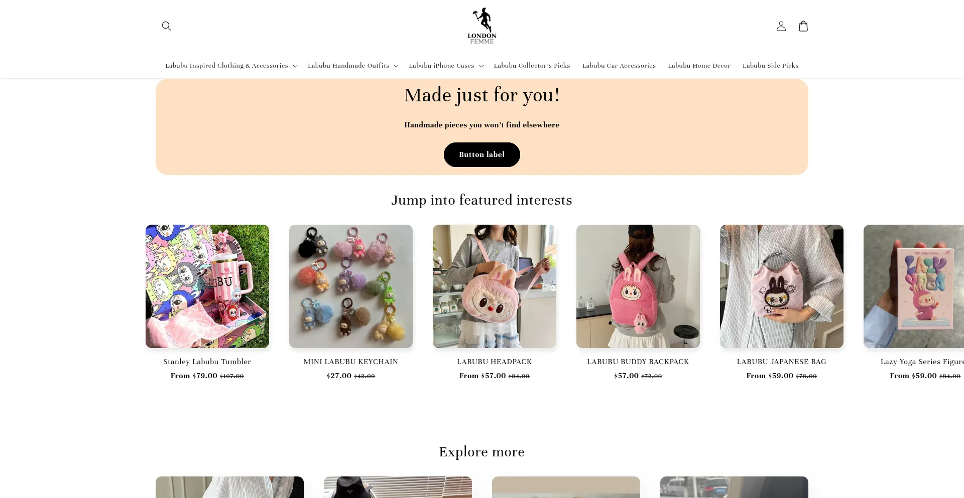 Website screenshot of Londonfemme.co.uk