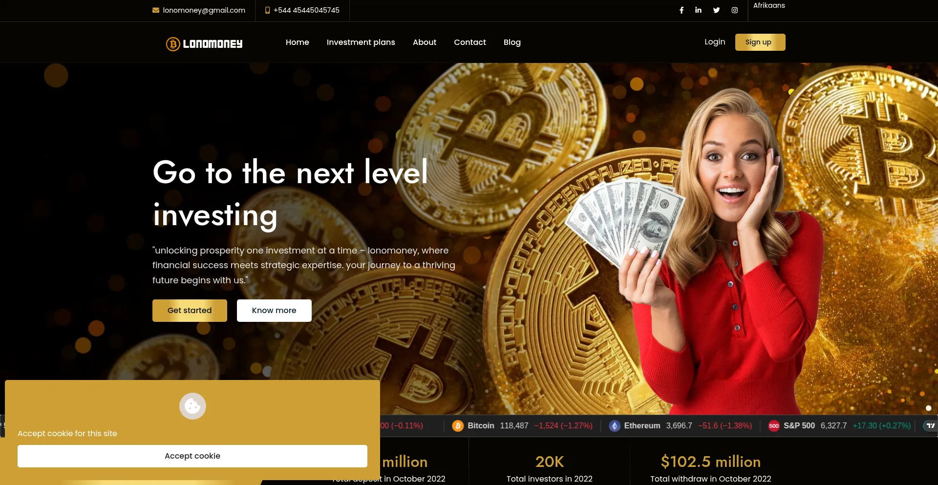 Website screenshot of Lonomoney.org
