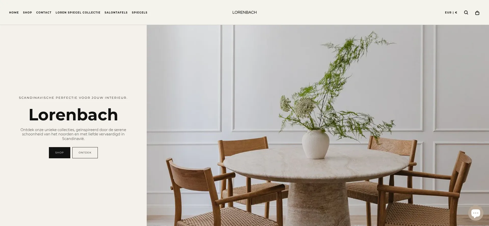 Website screenshot of Lorenbach-interieur.nl