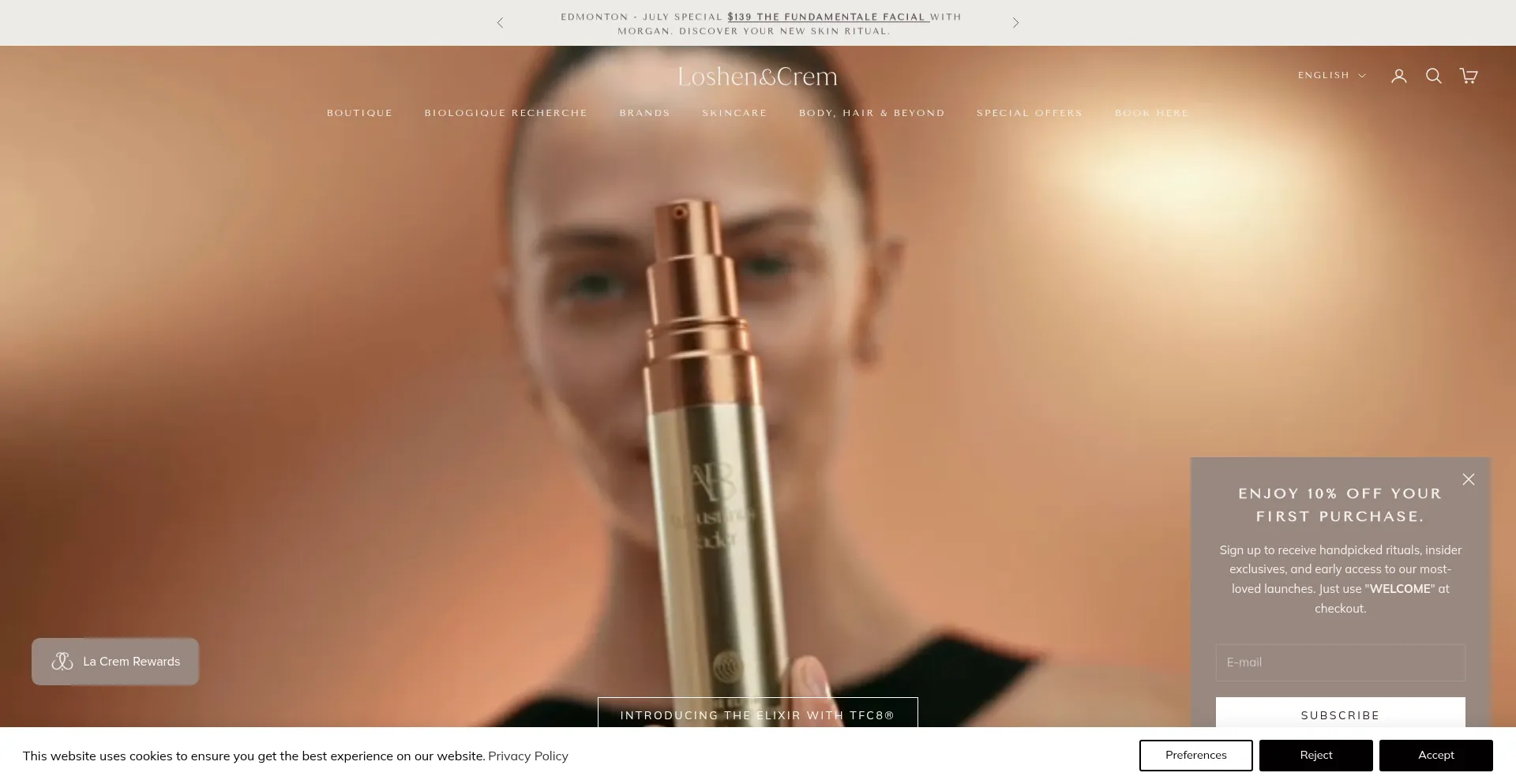 Website screenshot of Loshen.ca