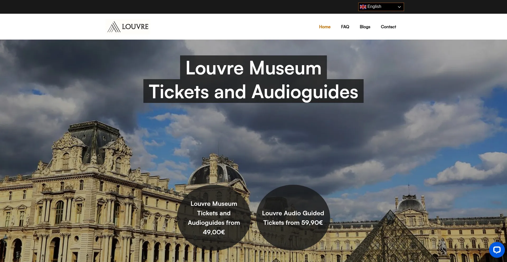 Website screenshot of Louvreticketsofficial.com