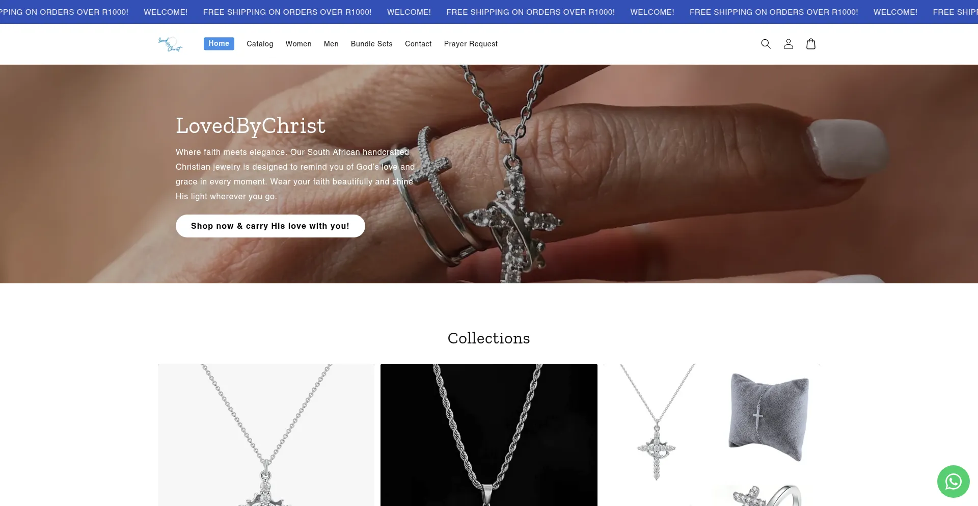 Website screenshot of Lovedbychrist.co.za