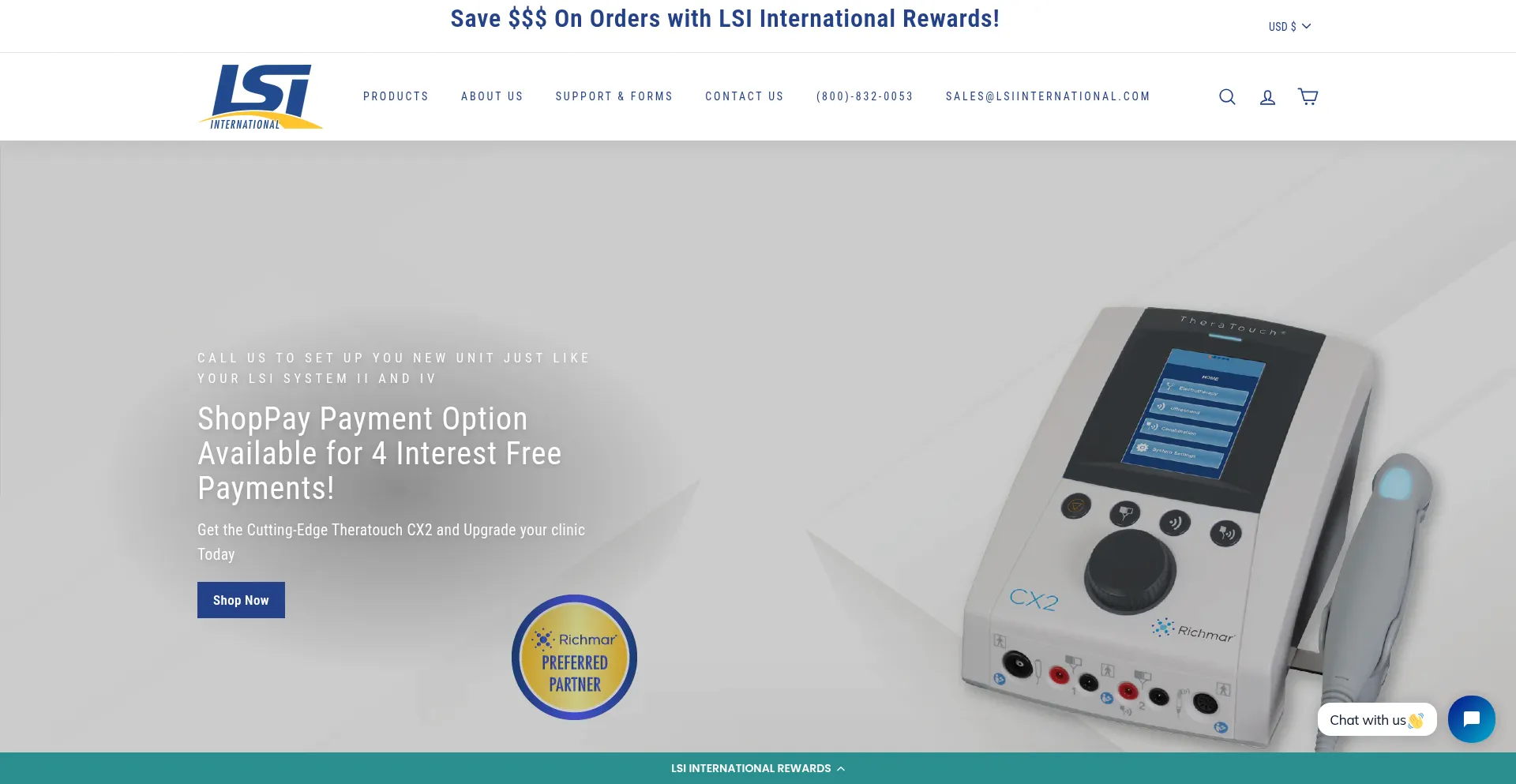 Website screenshot of Lsiinternational.com