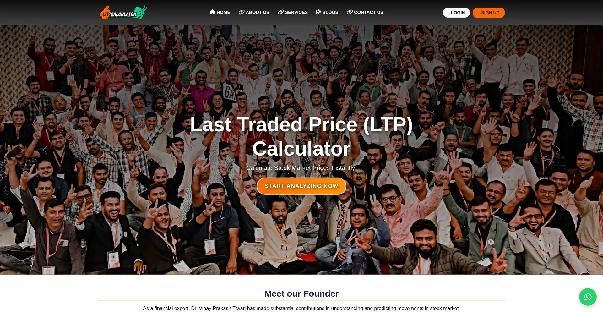 Website screenshot of Ltpcalculator.com