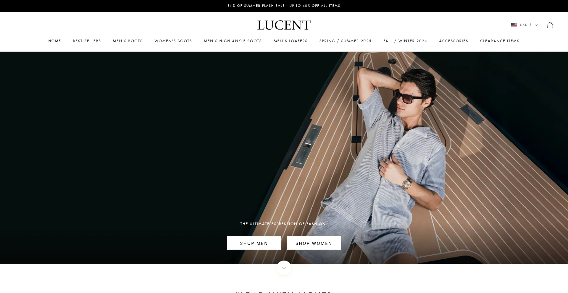 Website screenshot of Lucentlosangeles.com