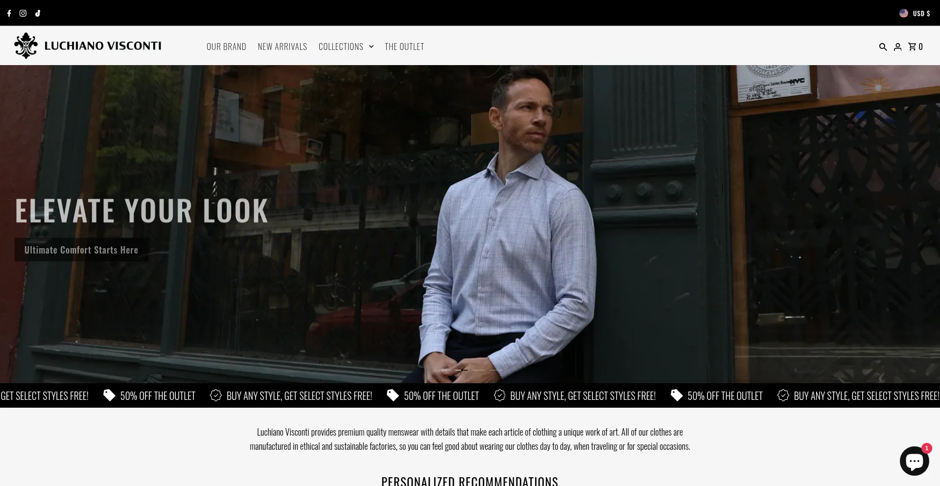 Website screenshot of Luchianovisconti.com