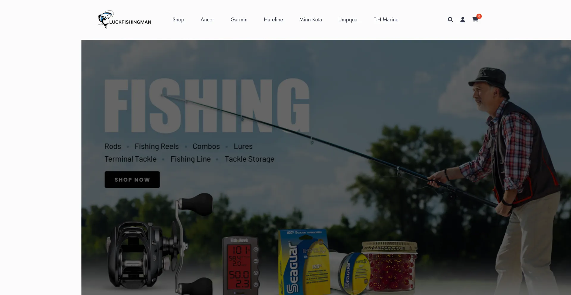 Website screenshot of Luckfishingman.com