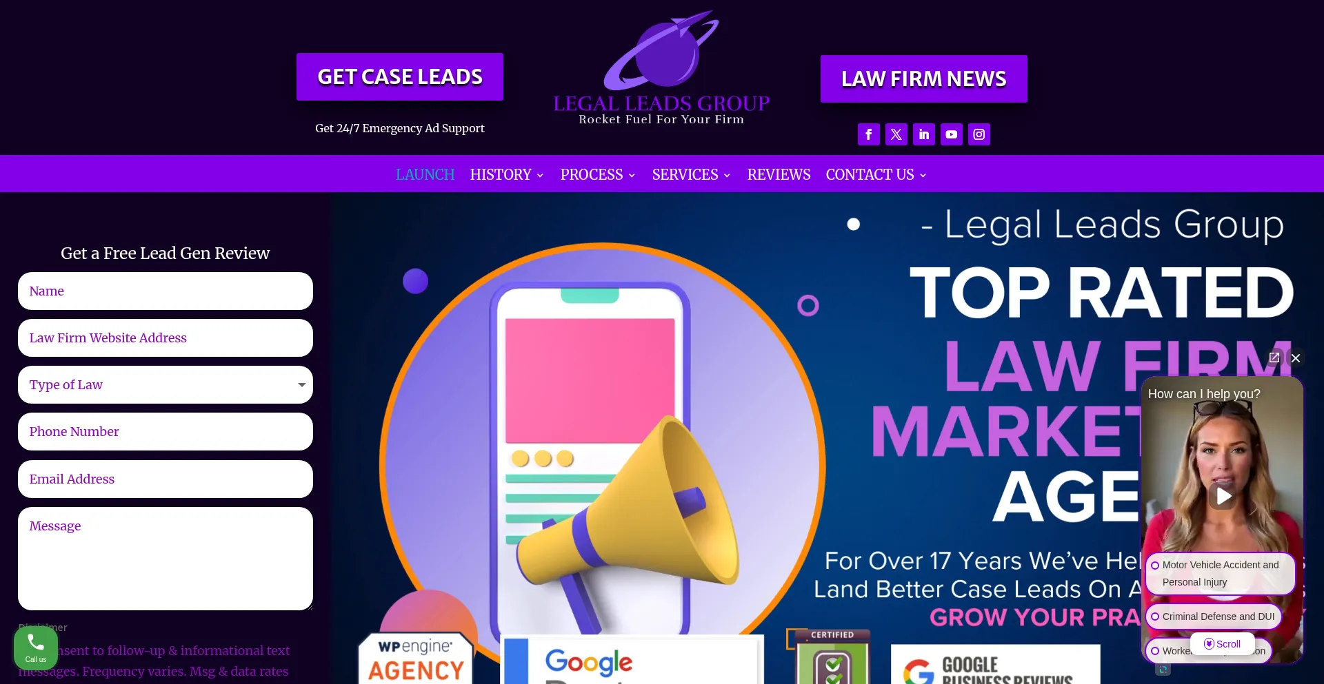 Website screenshot of Lucrativelegal.com