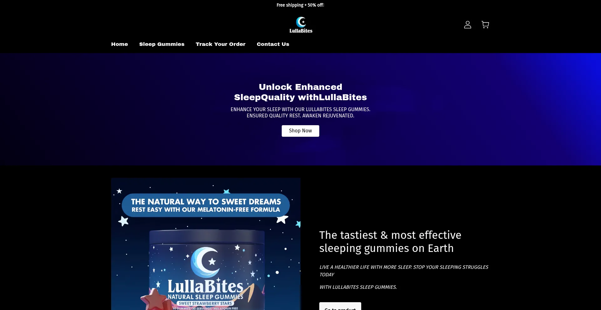 Website screenshot of Lullabites.org