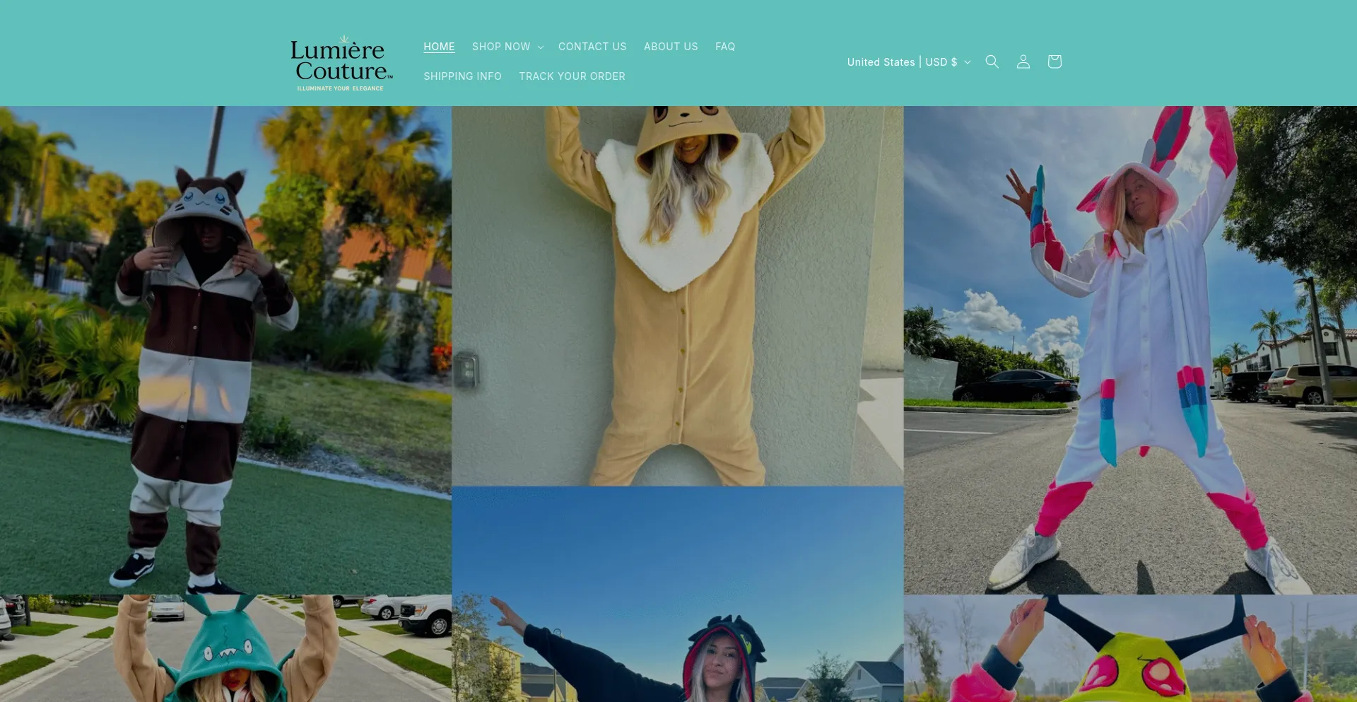 Website screenshot of Lumierecouture.shop