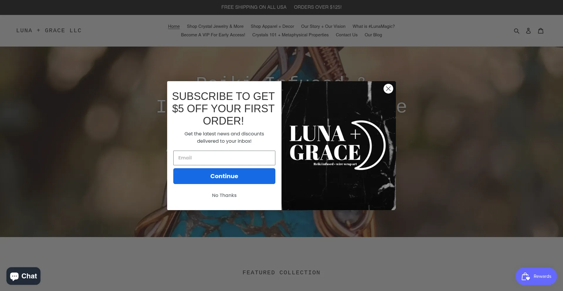 Website screenshot of Luna-and-grace.com