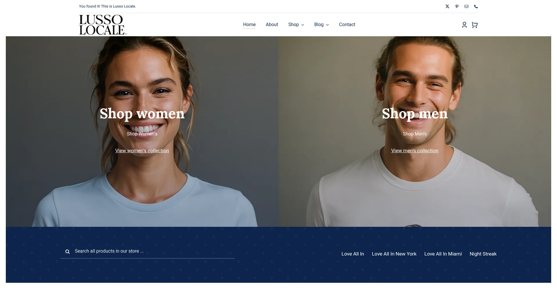 Website screenshot of Lussolocale.com