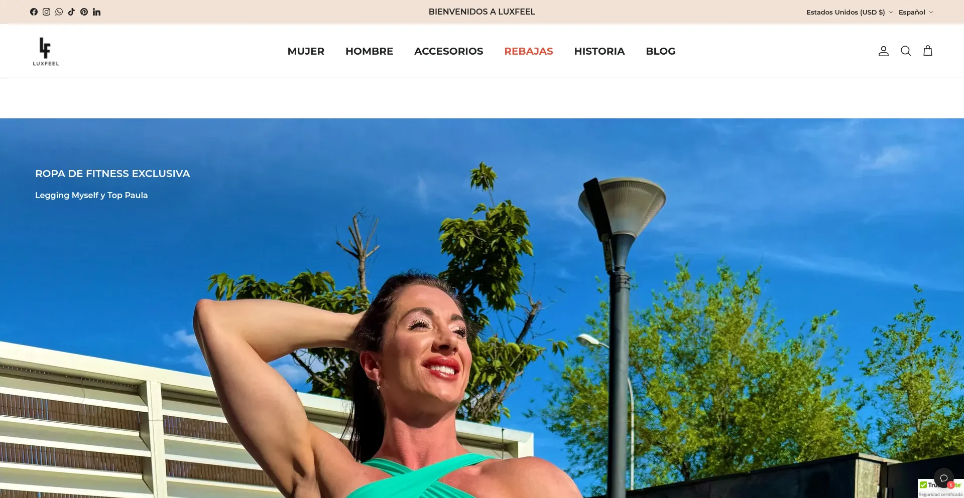 Website screenshot of Luxfeel.es