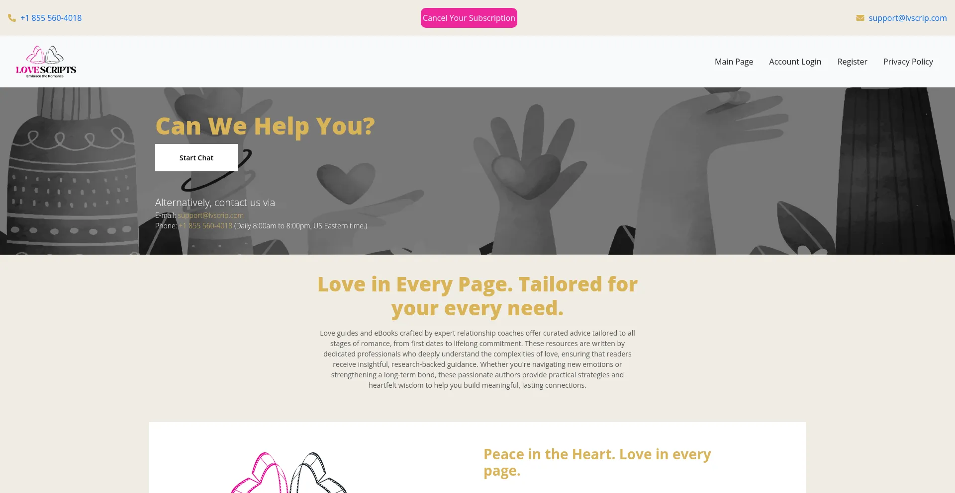 Website screenshot of Lvscrip.com
