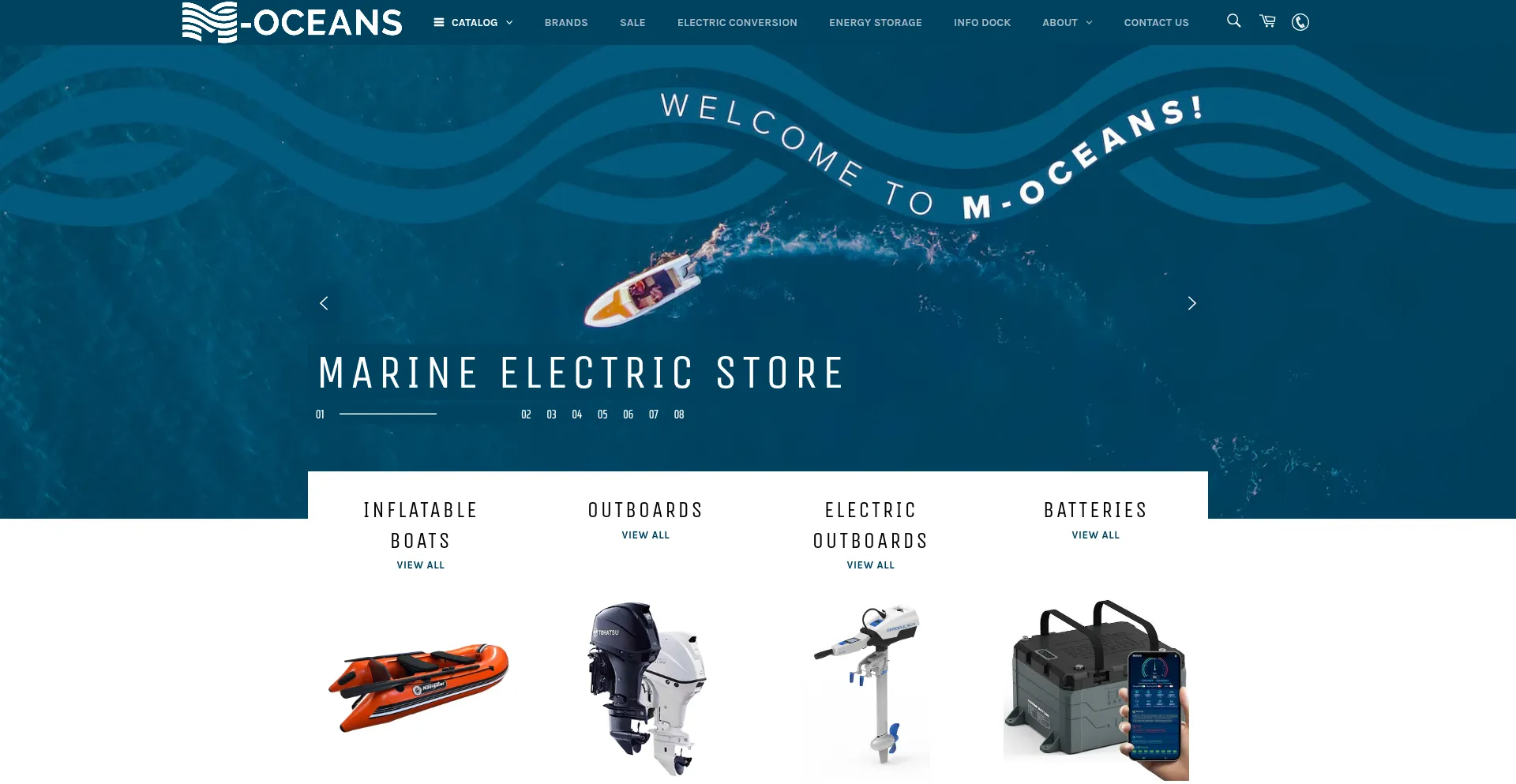 Website screenshot of M-oceans.com