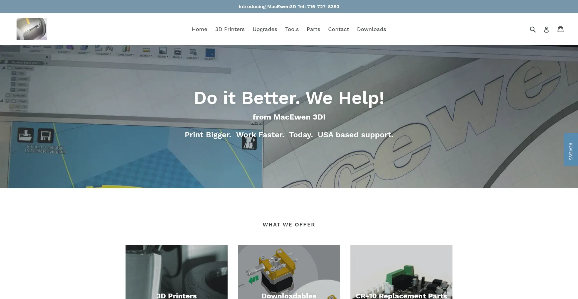 Website screenshot of Macewen3d.com