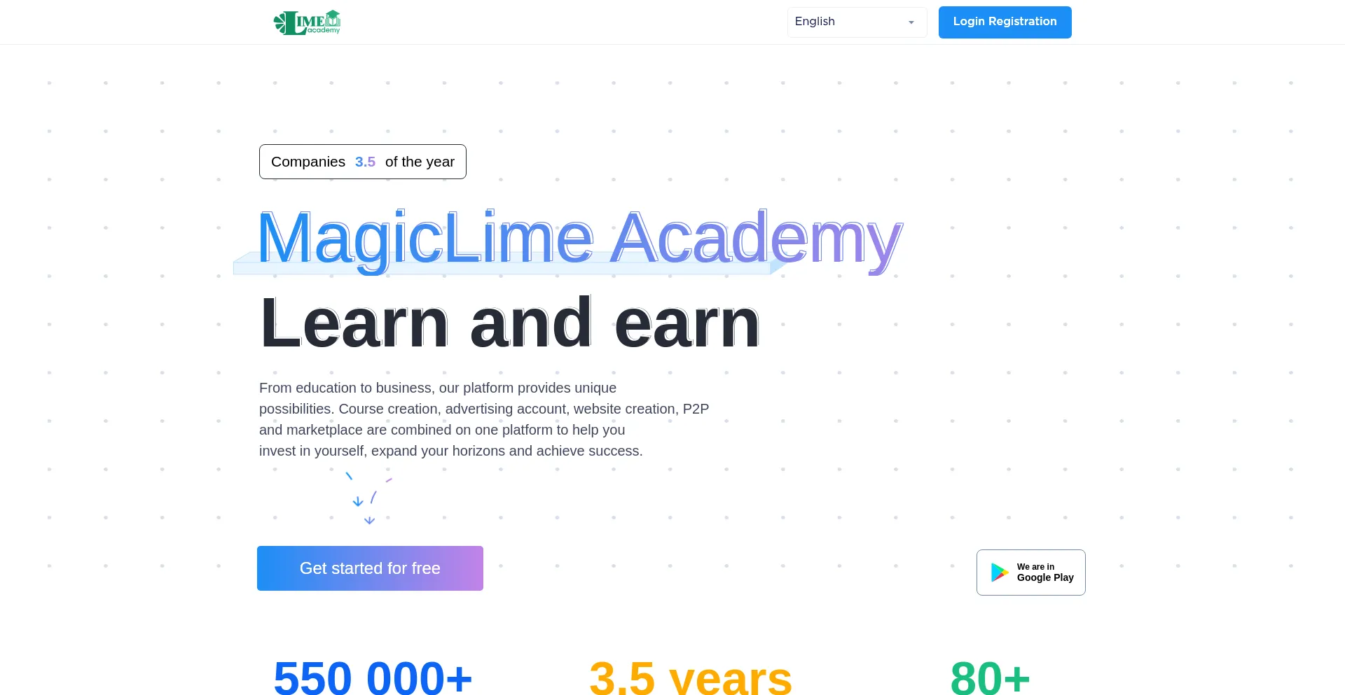 Website screenshot of Magic-lime.site