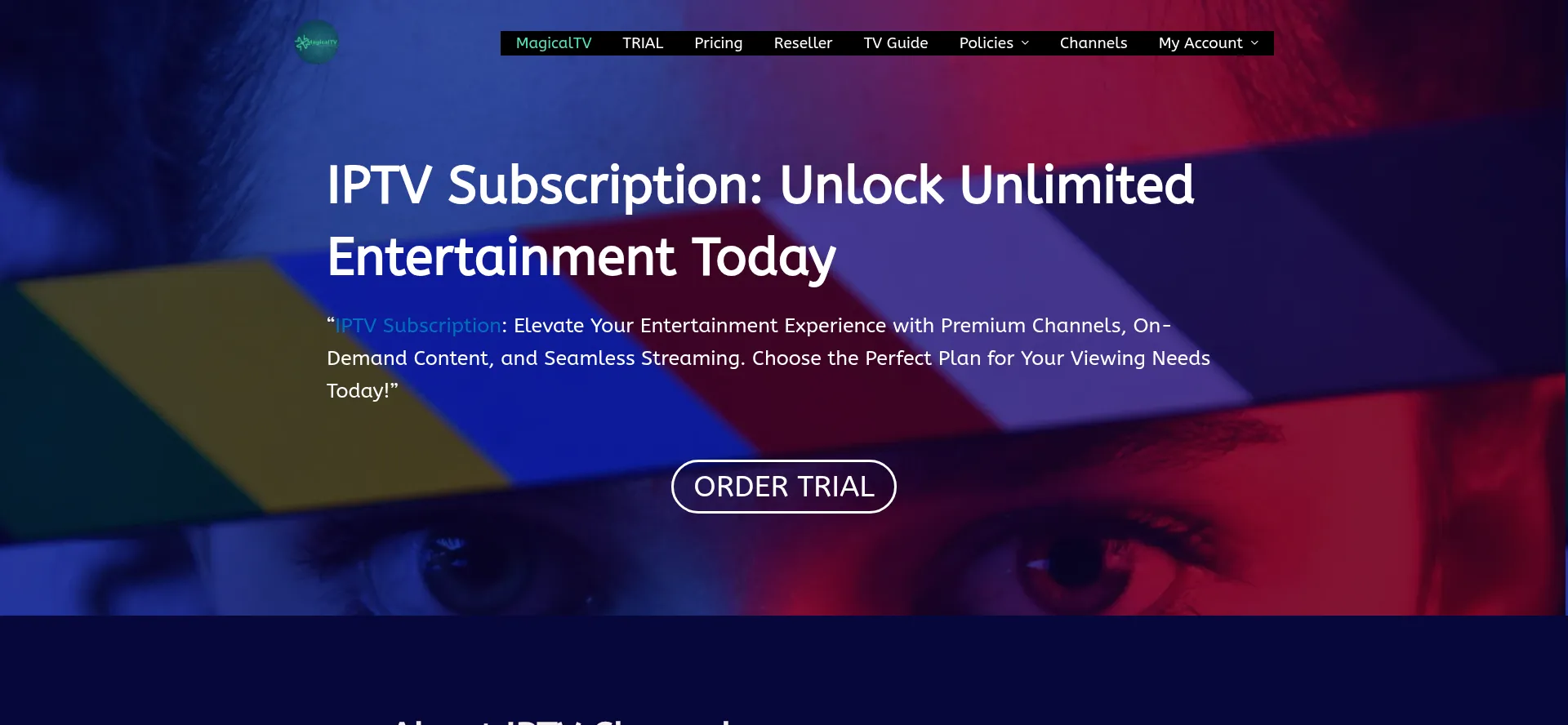 Website screenshot of Magical-iptv.com
