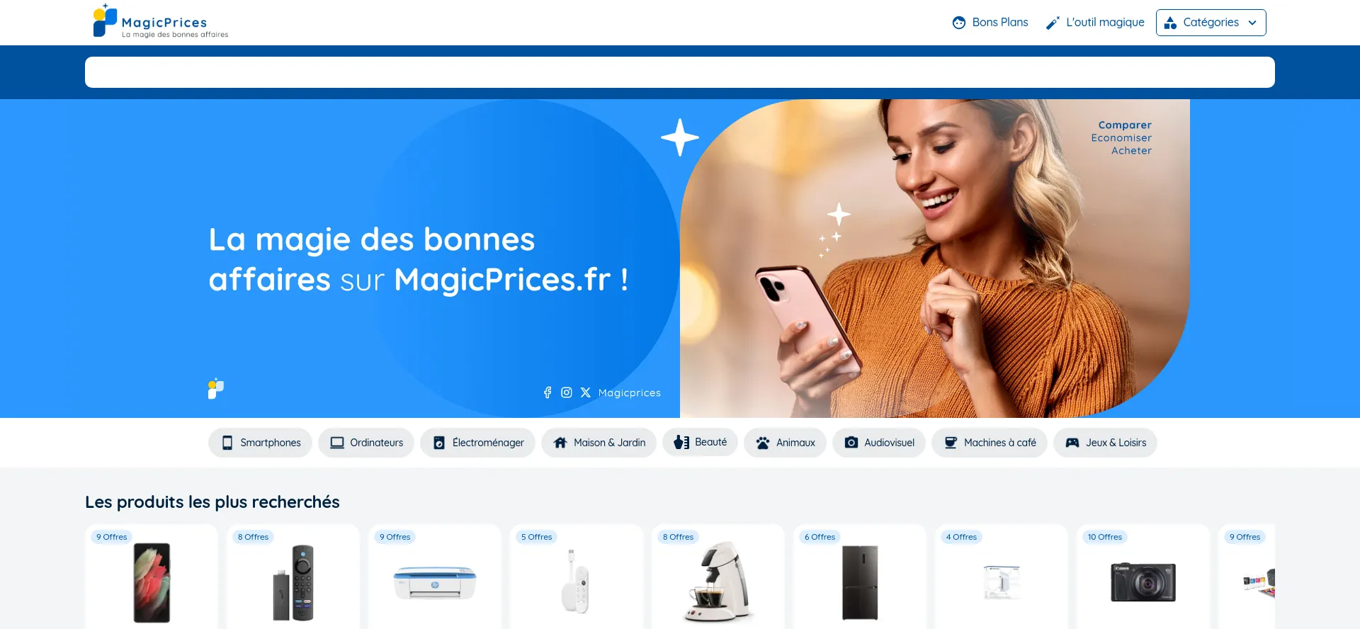 Website screenshot of Magicprices.fr