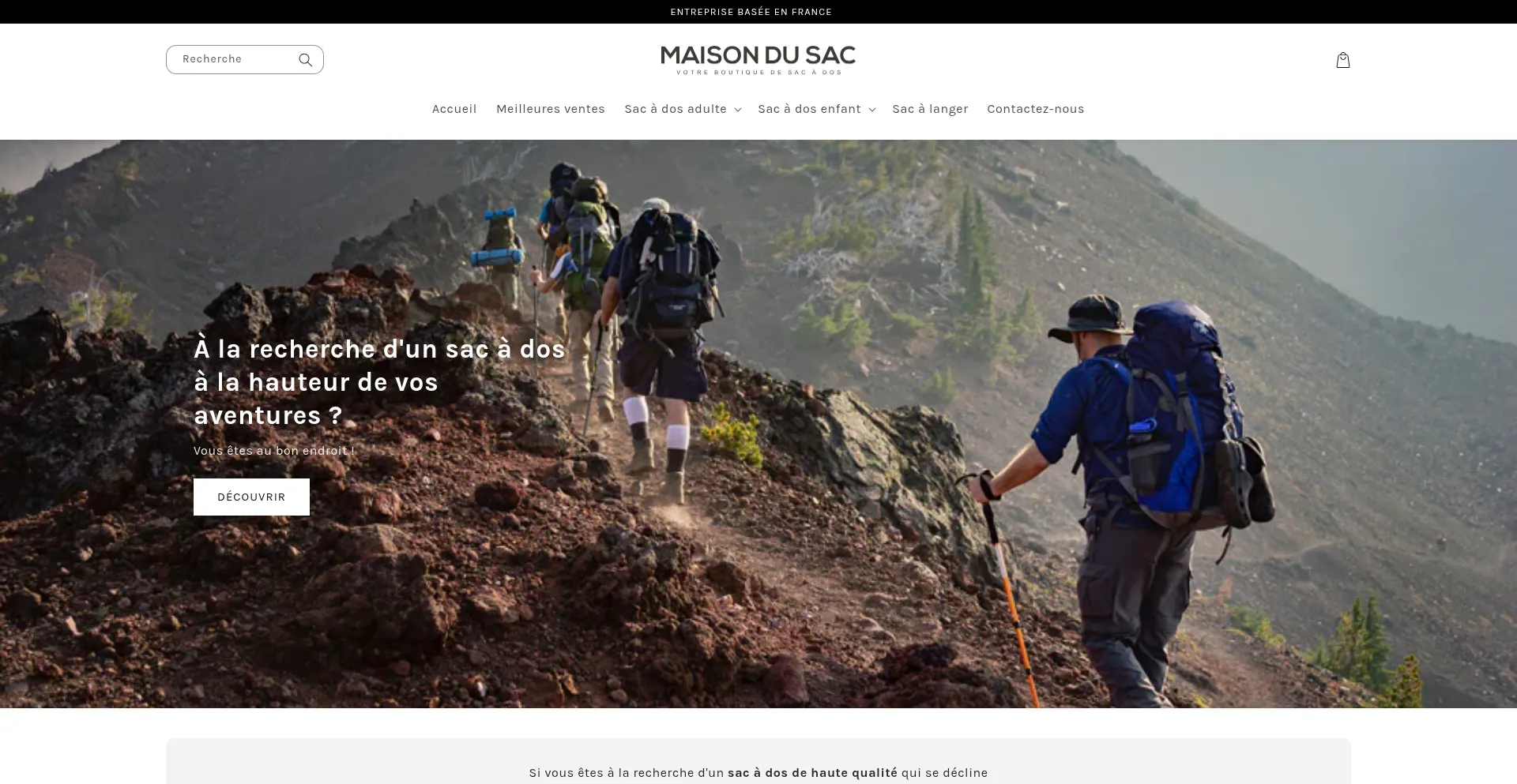 Website screenshot of Maison-du-sac.com