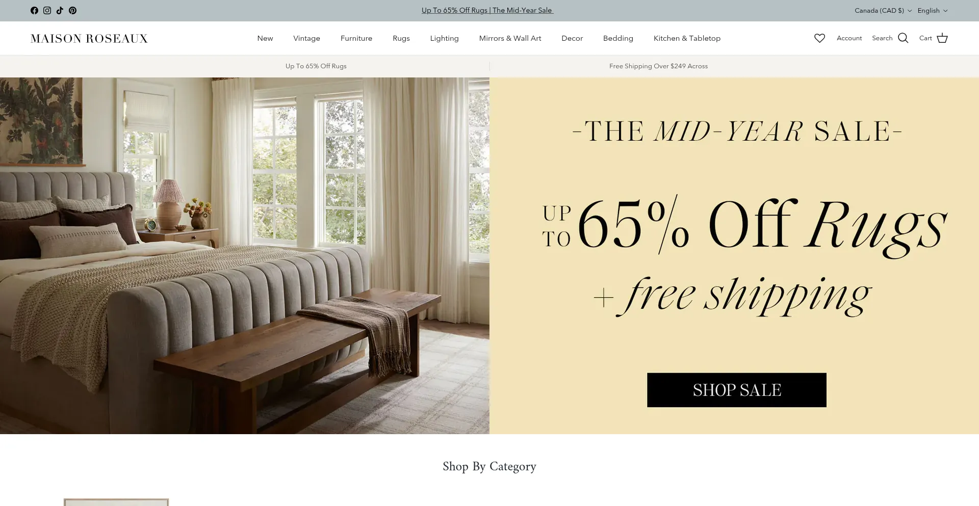 Website screenshot of Maisonroseaux.com