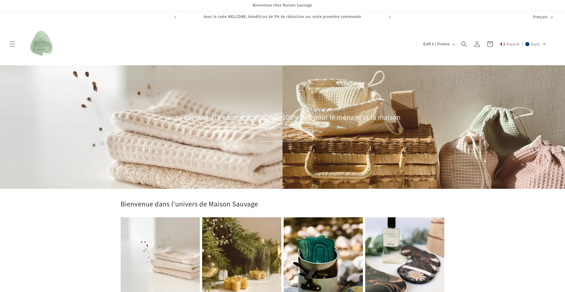Website screenshot of Maisonsauvage.fr