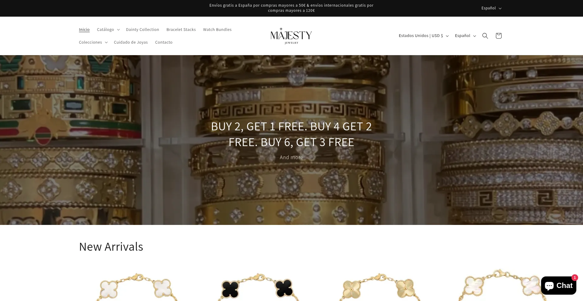Website screenshot of Majestyjewelry.es