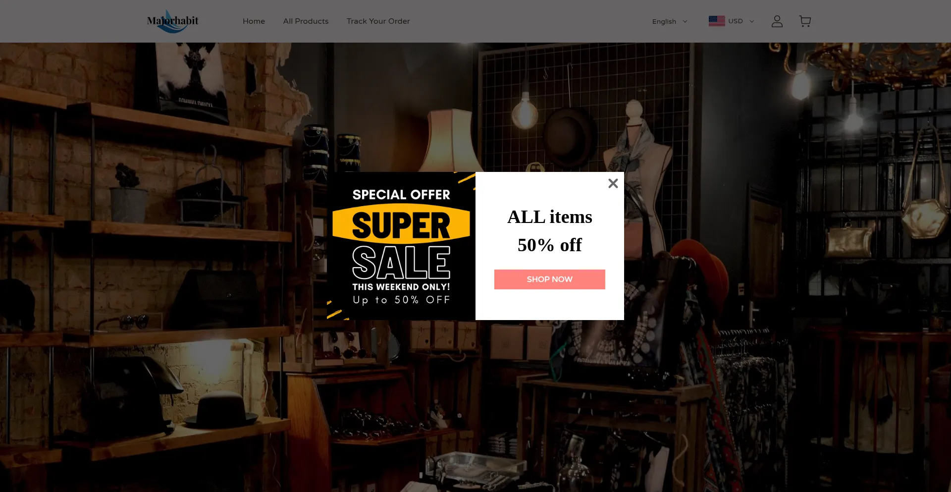 Website screenshot of Majorhabit.com