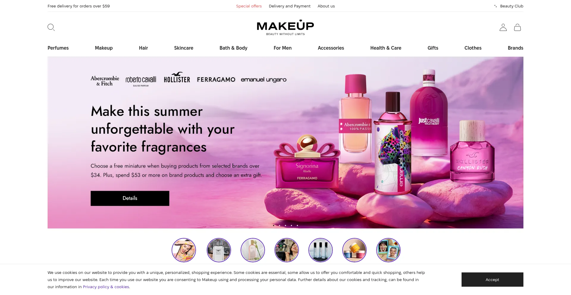 Website screenshot of Makeupstore.com