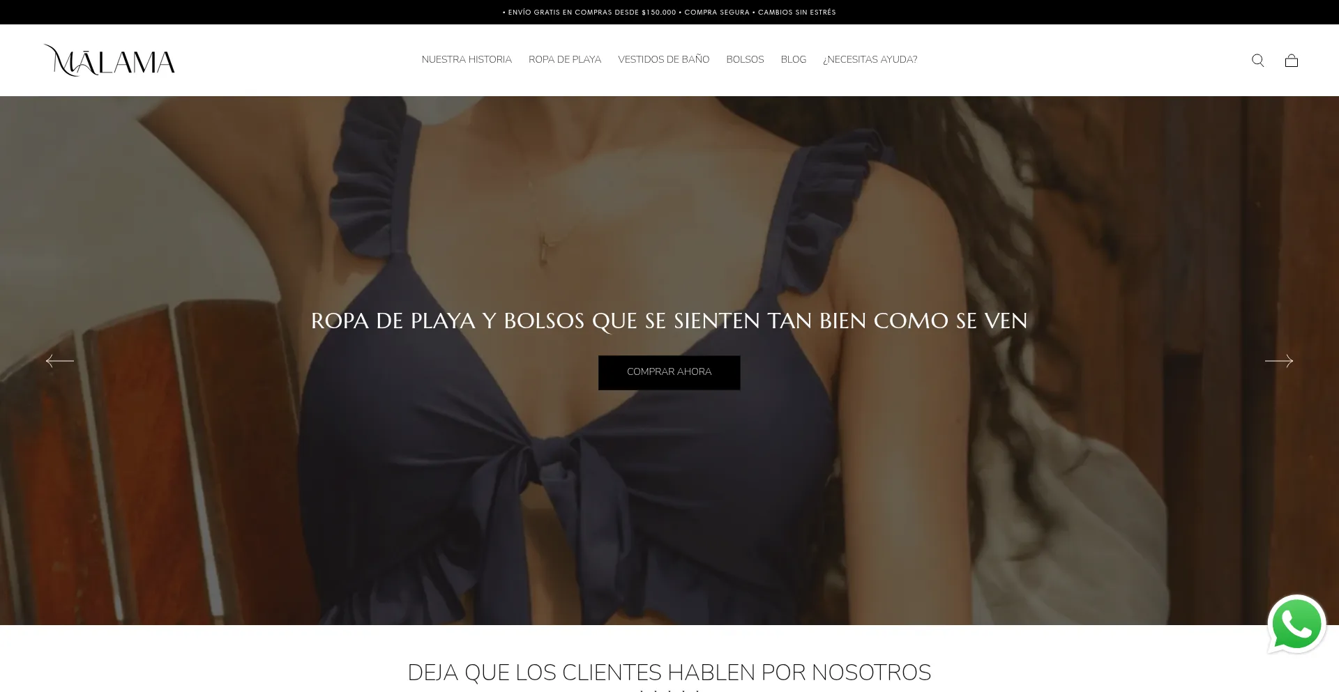 Website screenshot of Malama.com.co