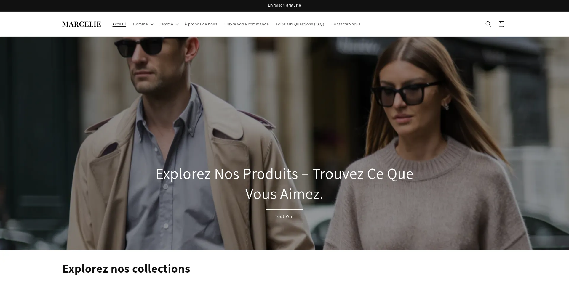 Website screenshot of Marcelie.com