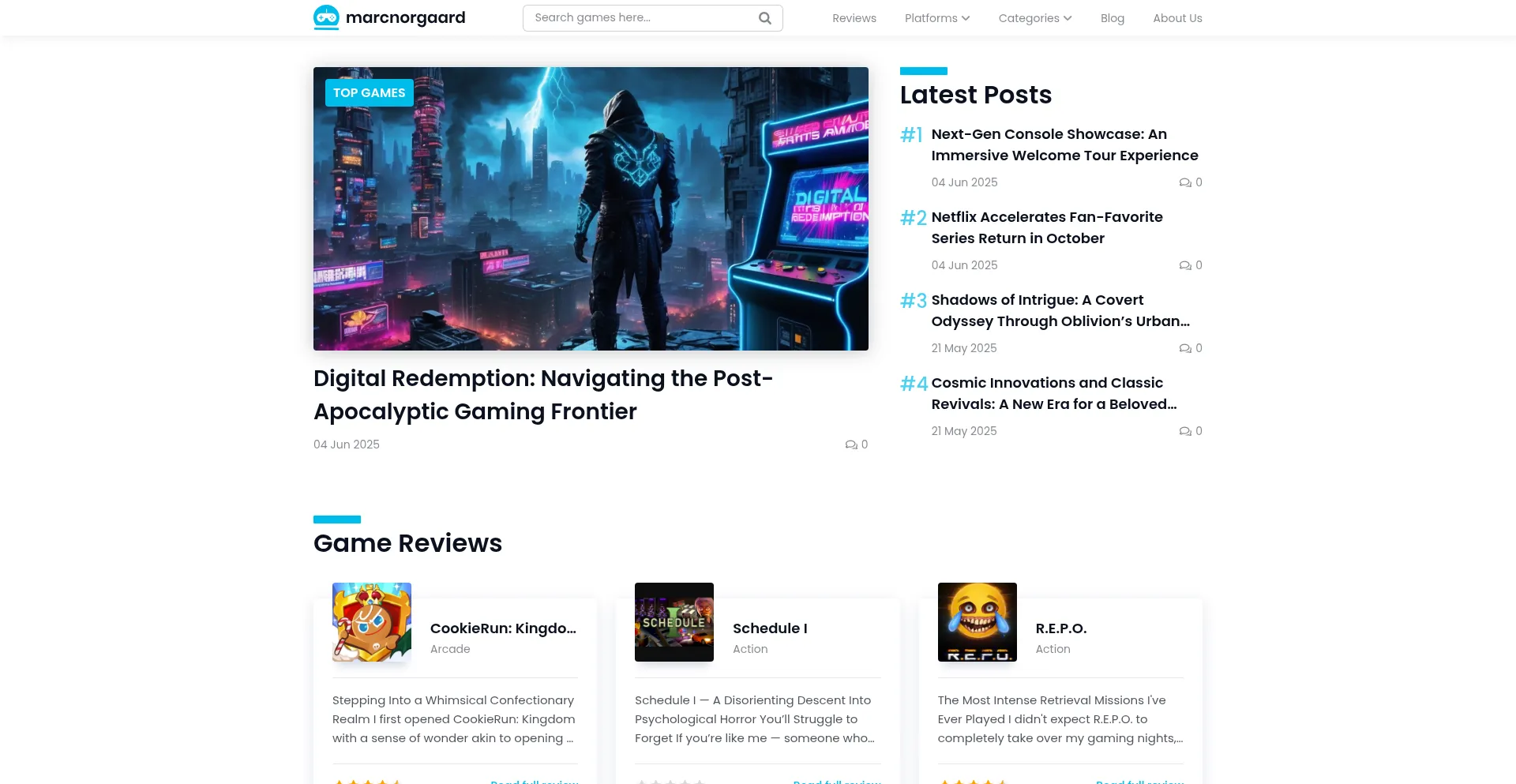 Website screenshot of Marcnorgaard.com