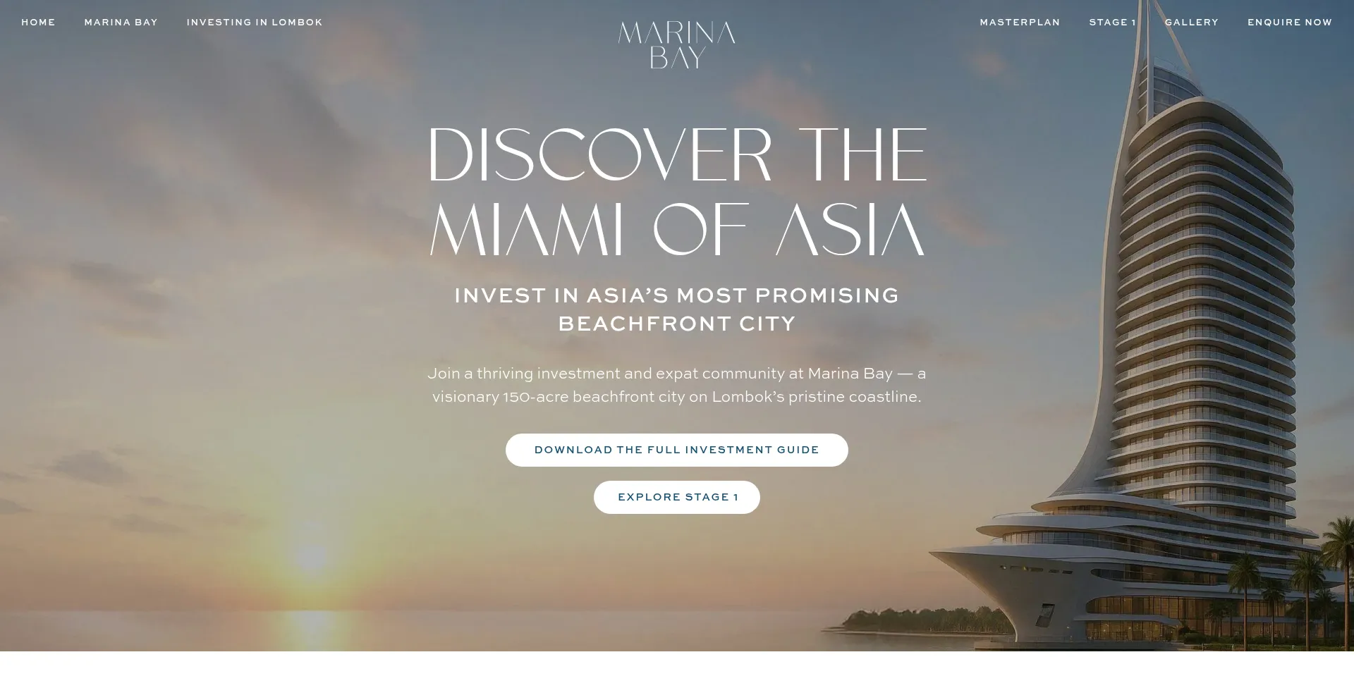 Website screenshot of Marinabaycity.com