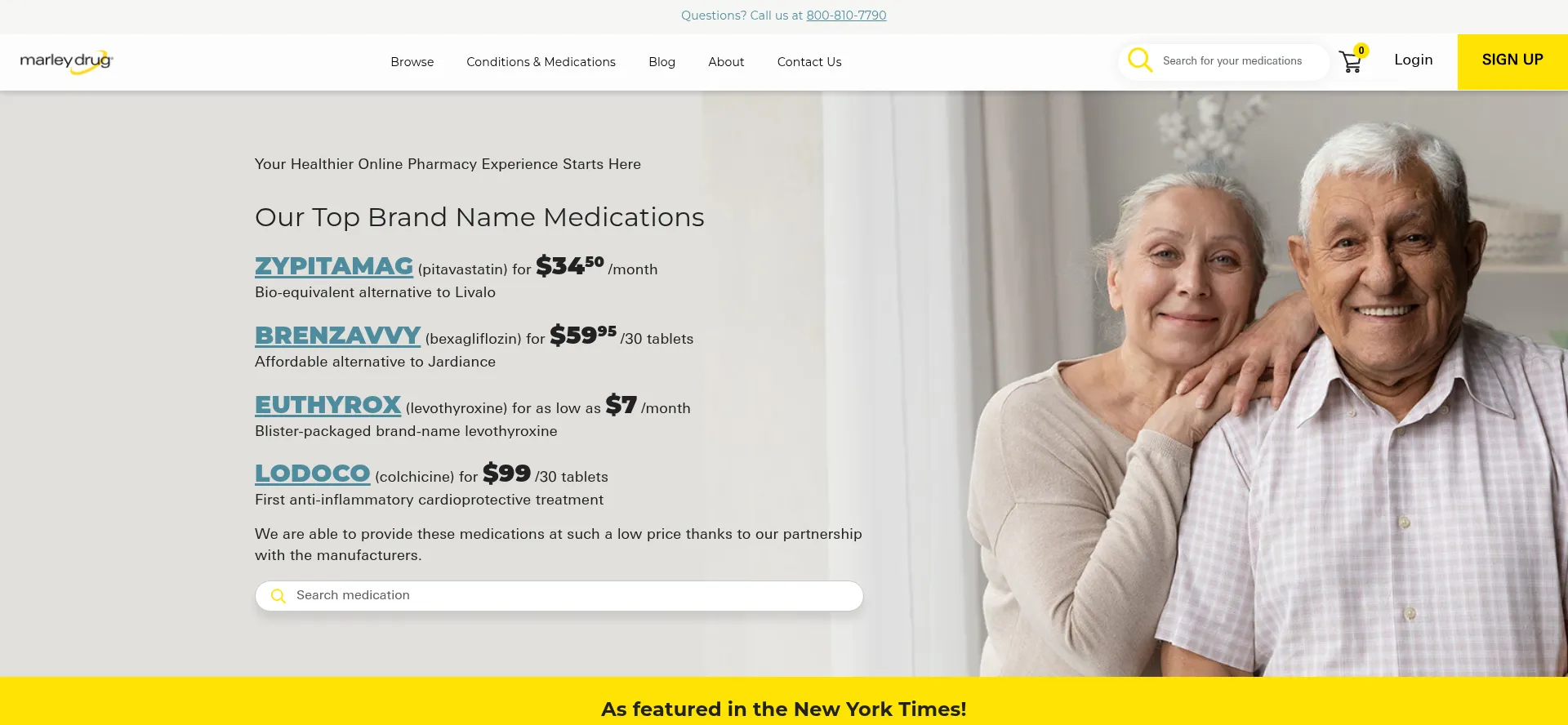 Website screenshot of Marleydrug.com