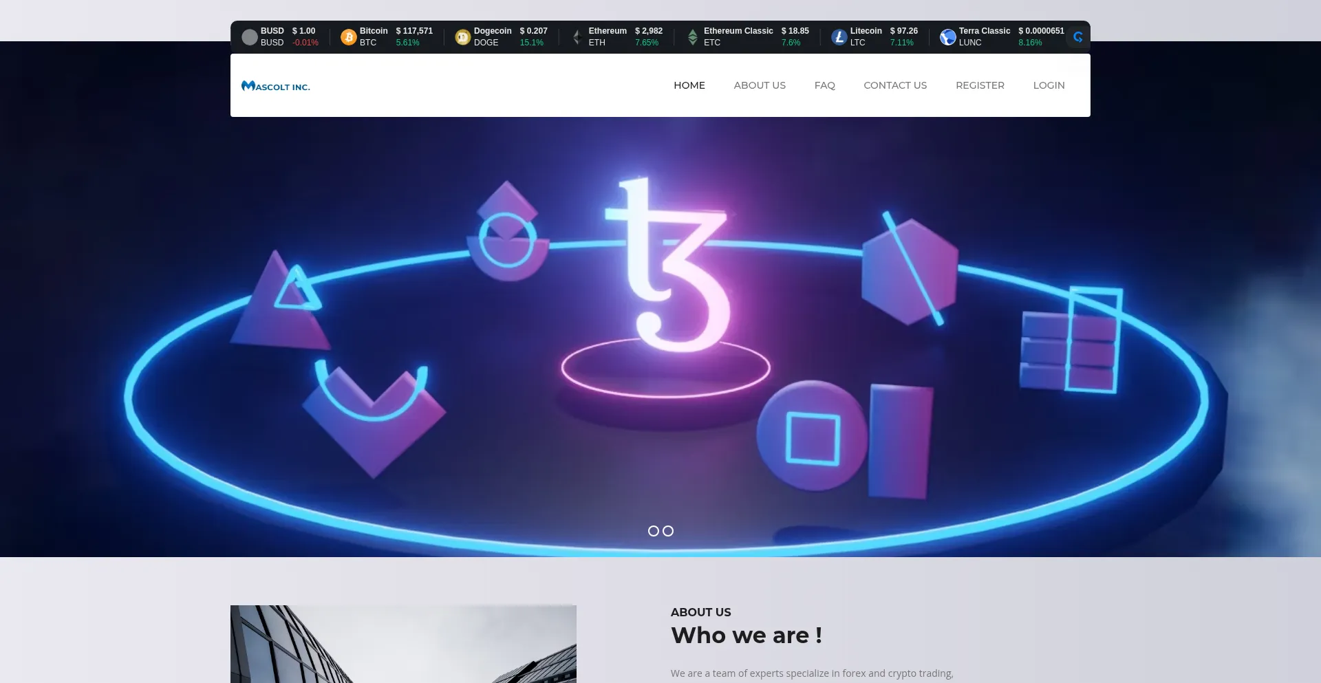 Website screenshot of Mascolt.com