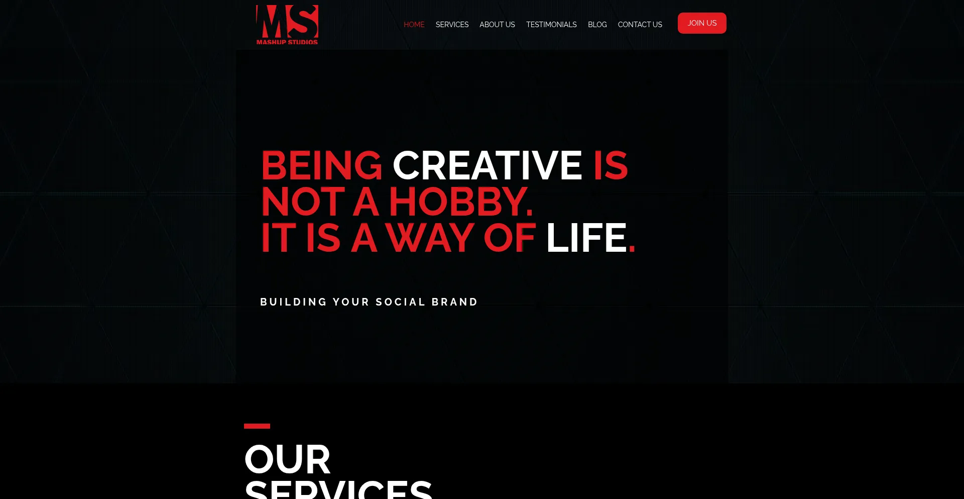 Website screenshot of Mashupstudios.in