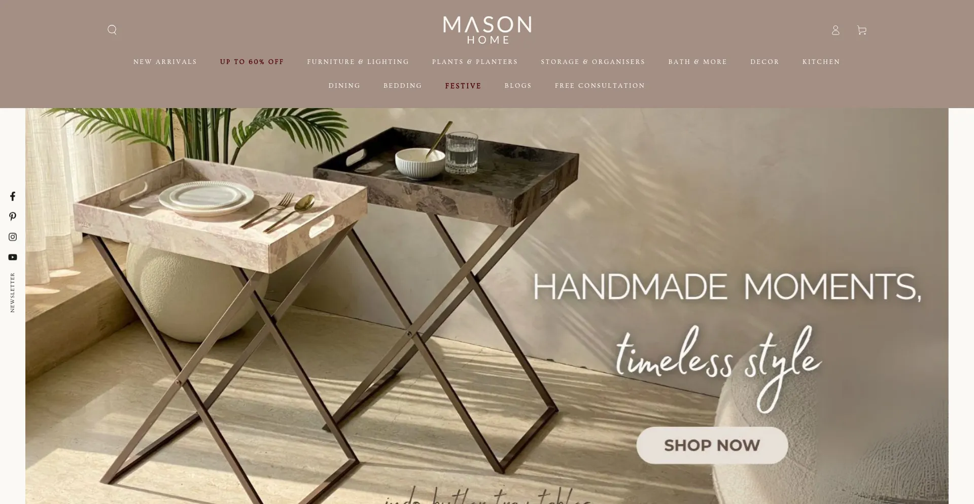 Website screenshot of Masonhome.in