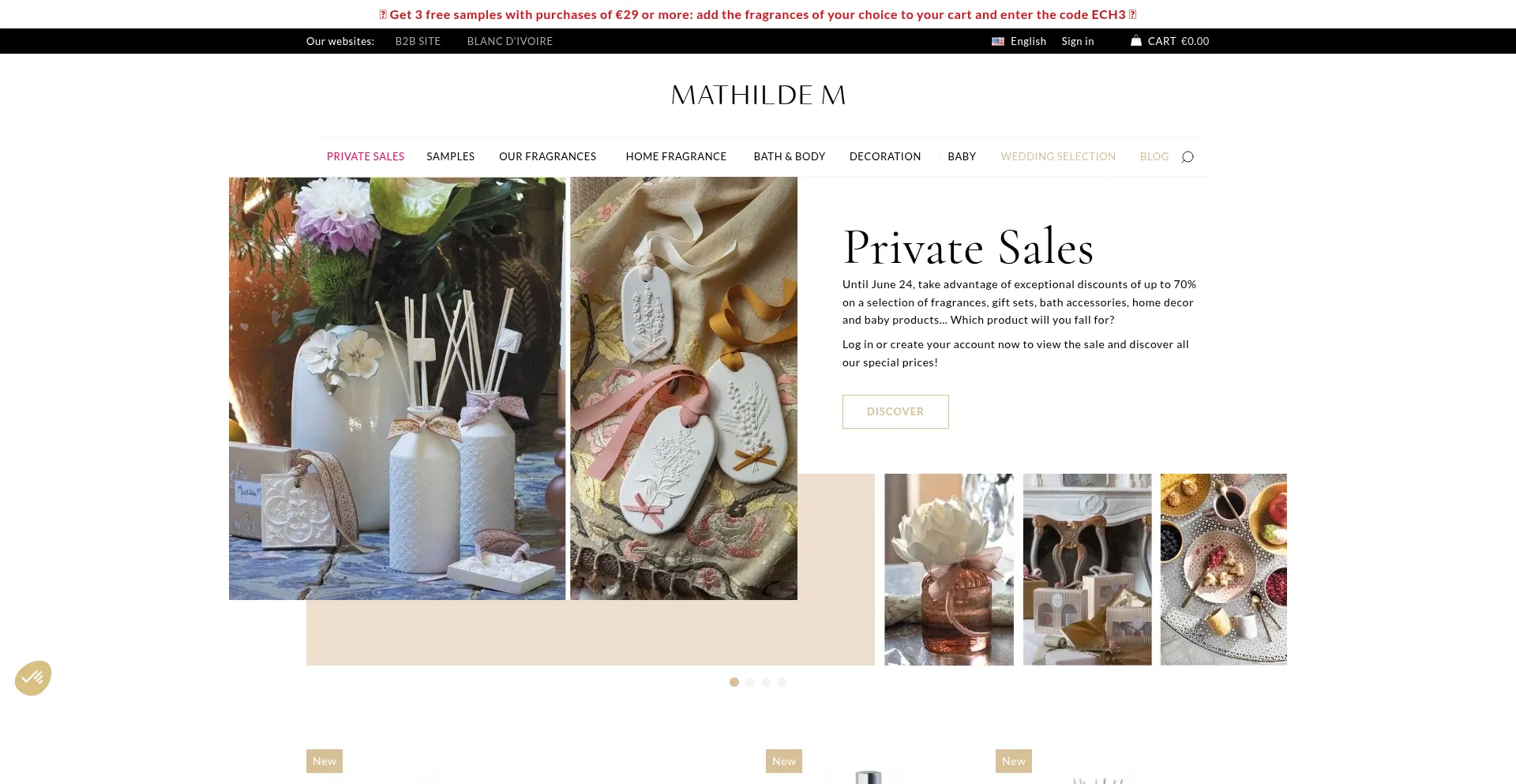 Website screenshot of Mathilde-m.com