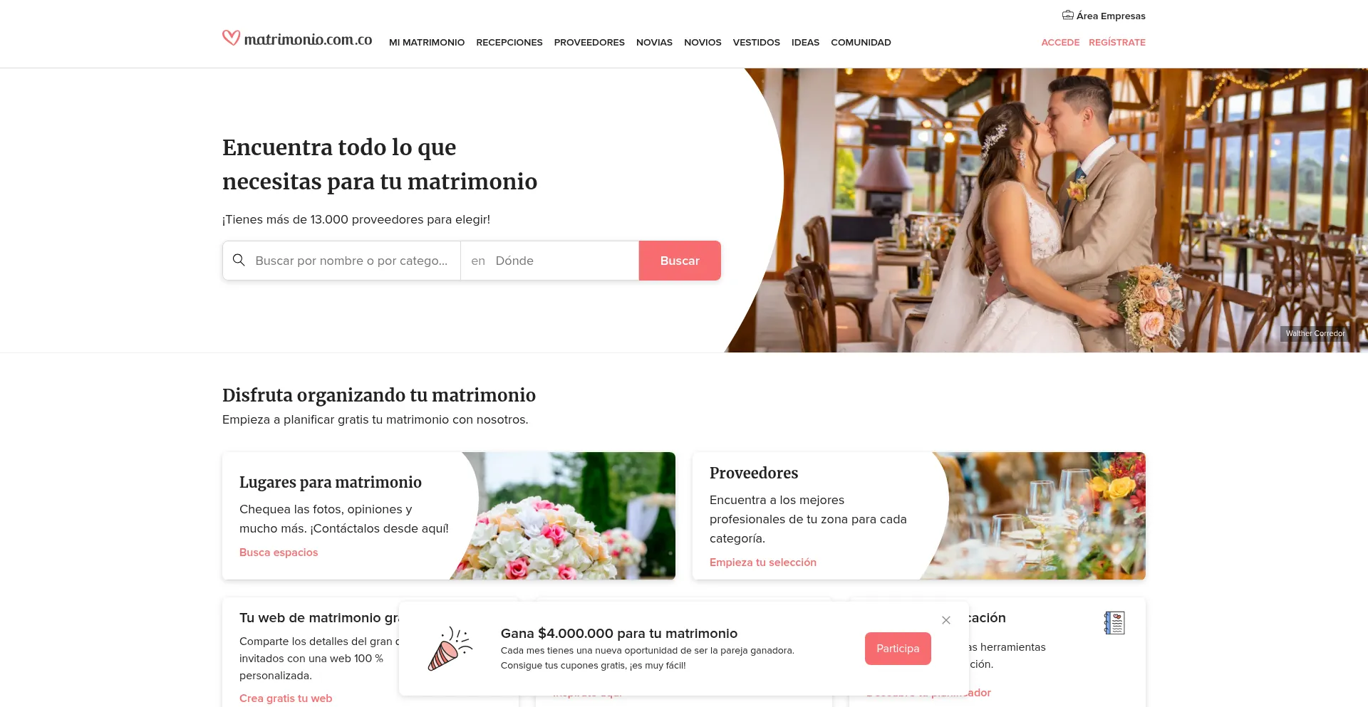 Matrimonio.com.co Screenshot