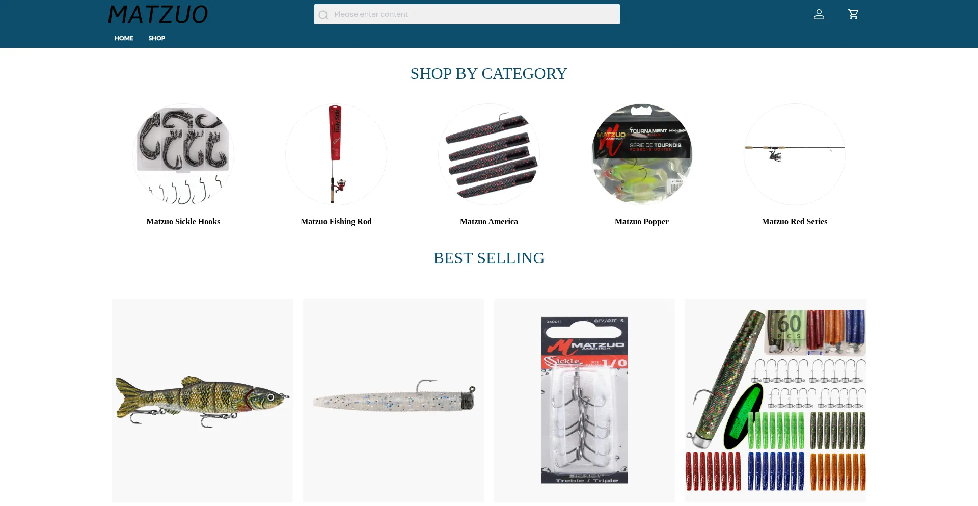 Website screenshot of Matzuofishingsupplies.shop